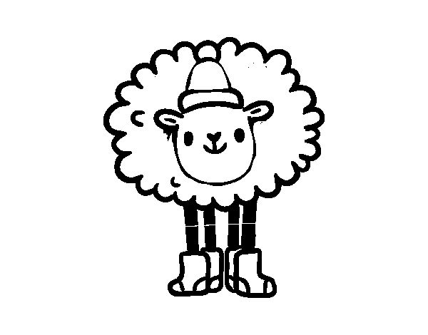 Christmas Sheep coloring page