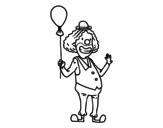Dibujo de  Clown and balloon