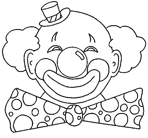Clown with a big grin coloring page