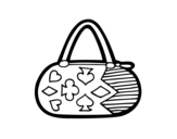 Clutch with card game motifs coloring page