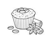 Coffe cupcake coloring page
