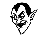 Count Dracula head  coloring page