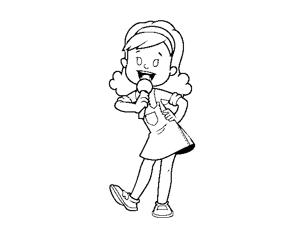 Country singer coloring page