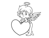 Dibujo de Cupid and a heart