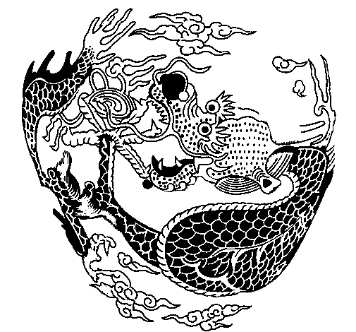 Curled up dragon coloring page