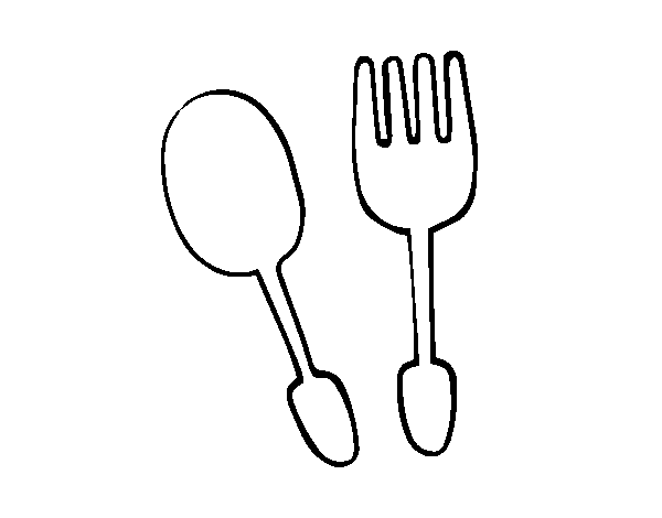 Cutlery coloring page