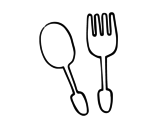 Cutlery coloring page