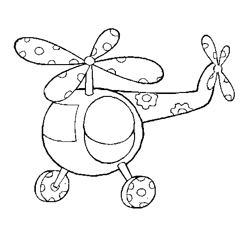 Decorated helicopter coloring page
