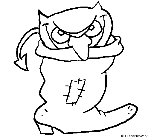 Demon in a shoe coloring page
