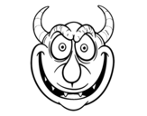 Demon mask coloring page