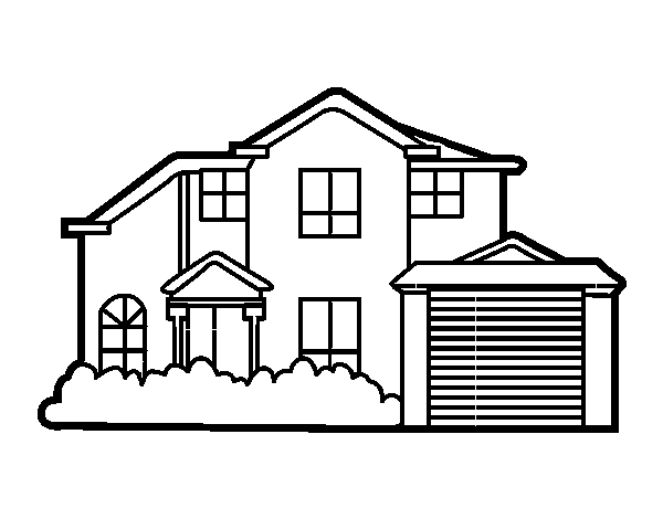 Detached house coloring page