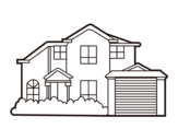 Detached house coloring page