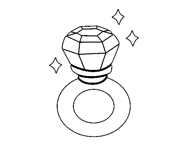 Diamond ring coloring page