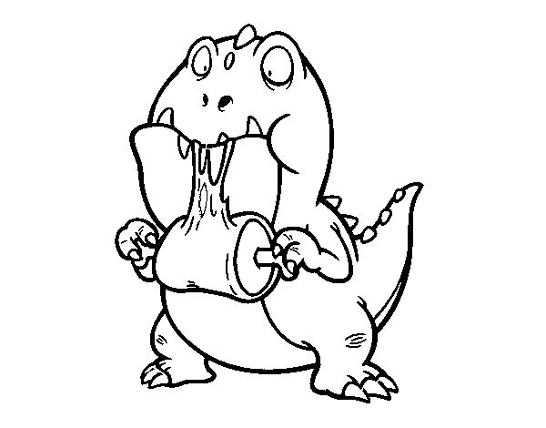 Dinosaur glutton coloring page