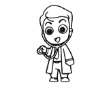 Doctor auscultating coloring page