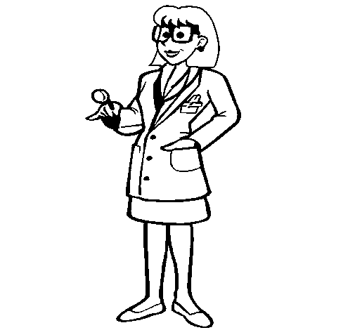 Doctor with glasses coloring page