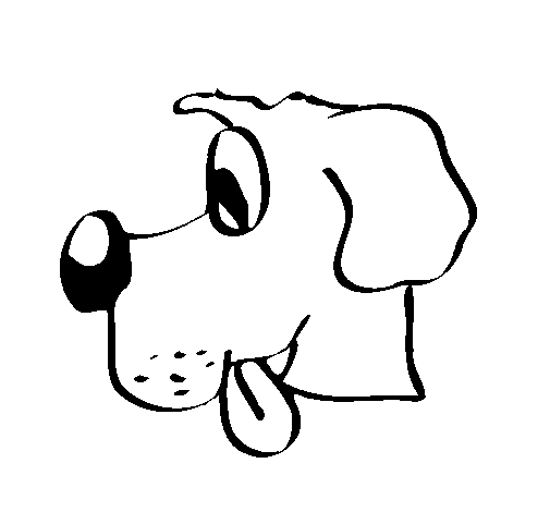 Dog sticking tongue out coloring page