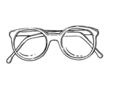 Dough round glasses coloring page