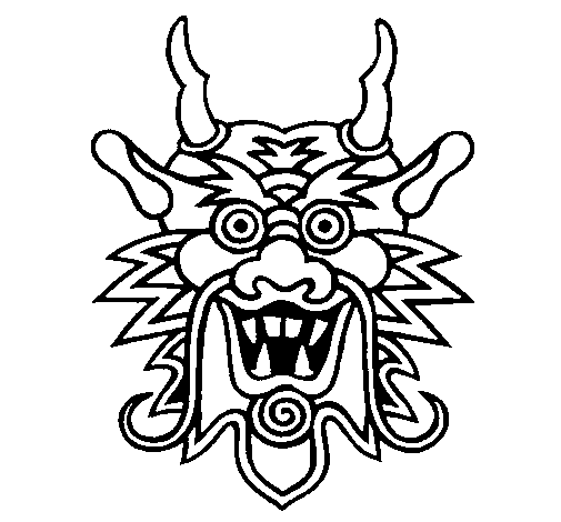 Dragon face coloring page