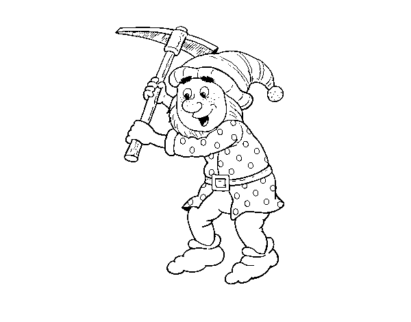 Dwarf worker coloring page
