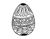 Easter egg decorated with stamping coloring page
