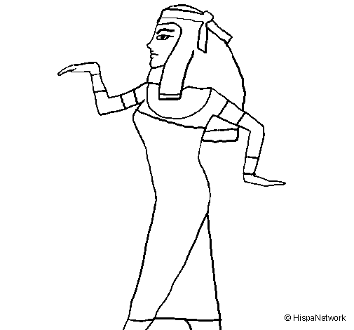 Egyptian dancer II coloring page