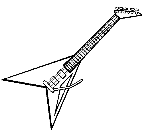 Electric guitar II coloring page