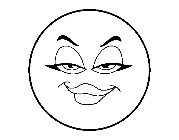 Evil  girl smiley  coloring page