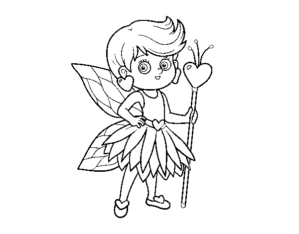 Fairy princess of hearts coloring page