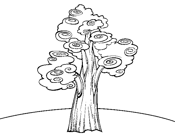 Fantasy tree coloring page