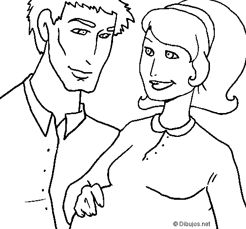 Father and mother coloring page