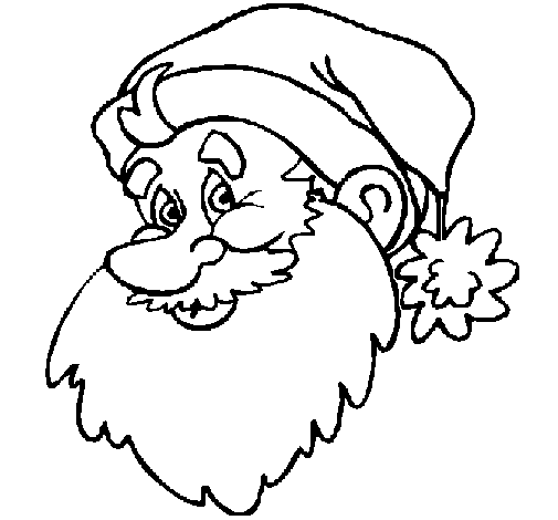 Father Christmas face coloring page