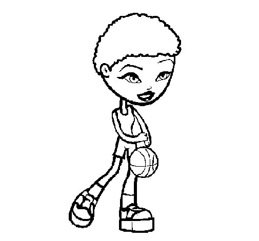 Female basketball player coloring page