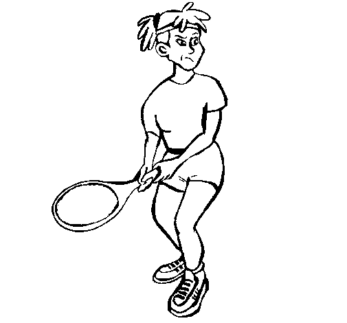Female tennis player coloring page
