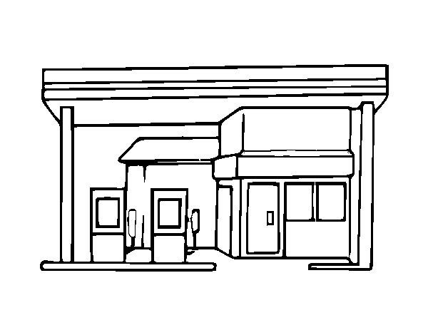 Filling station coloring page