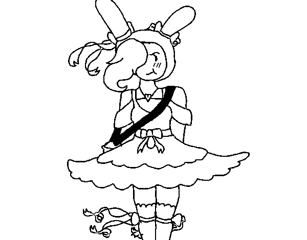 Fiona wearing dress coloring page
