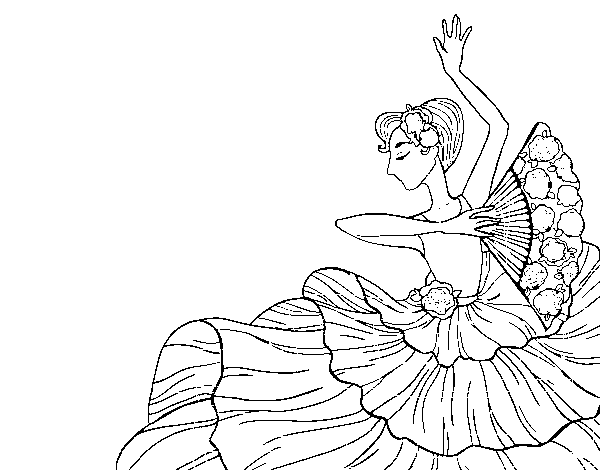 Flamenco woman coloring page
