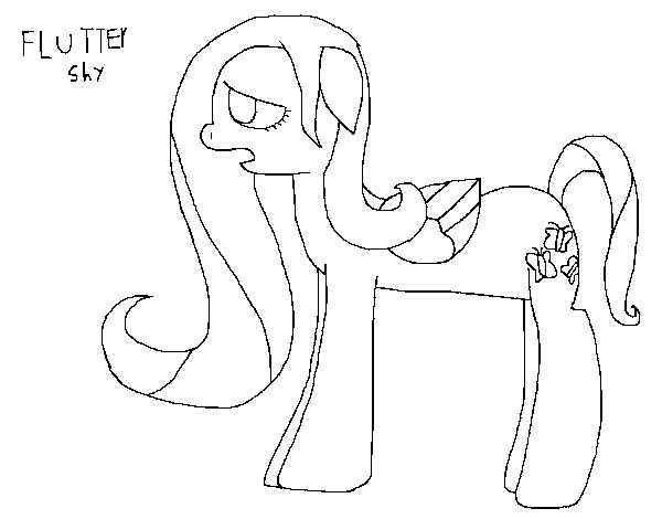 Flutter shy coloring page