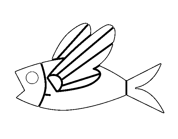 Flying fish coloring page