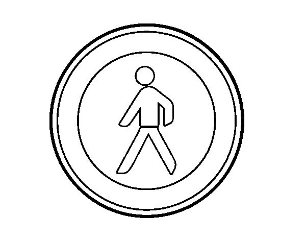 Forbidden entry to pedestrians coloring page