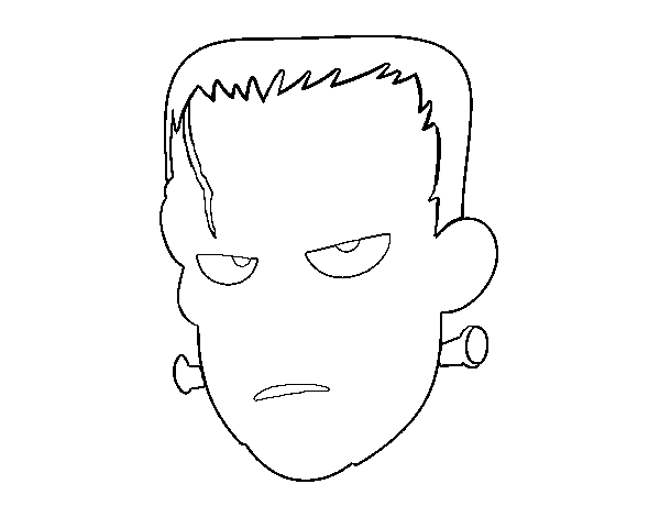 Frankenstein face coloring page