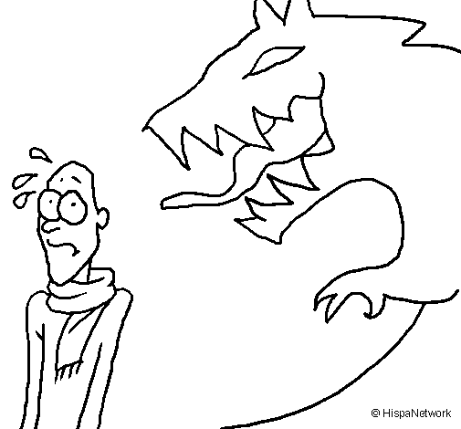 Frightened man coloring page