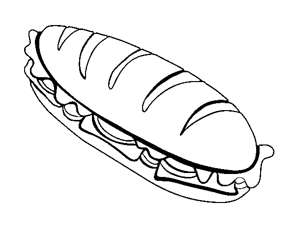 Full sandwich coloring page