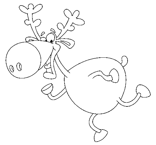 funny reindeer coloring page
