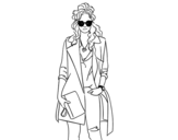 Girl with gabardine coloring page
