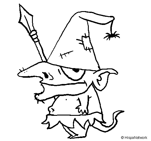 Gnome with hat coloring page