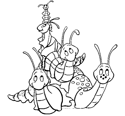Group of insects coloring page