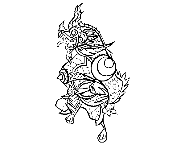 Guardian dragon coloring page
