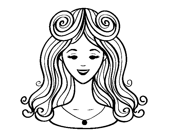Hairstyle: bangs coloring page