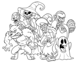 Halloween Monsters coloring page
